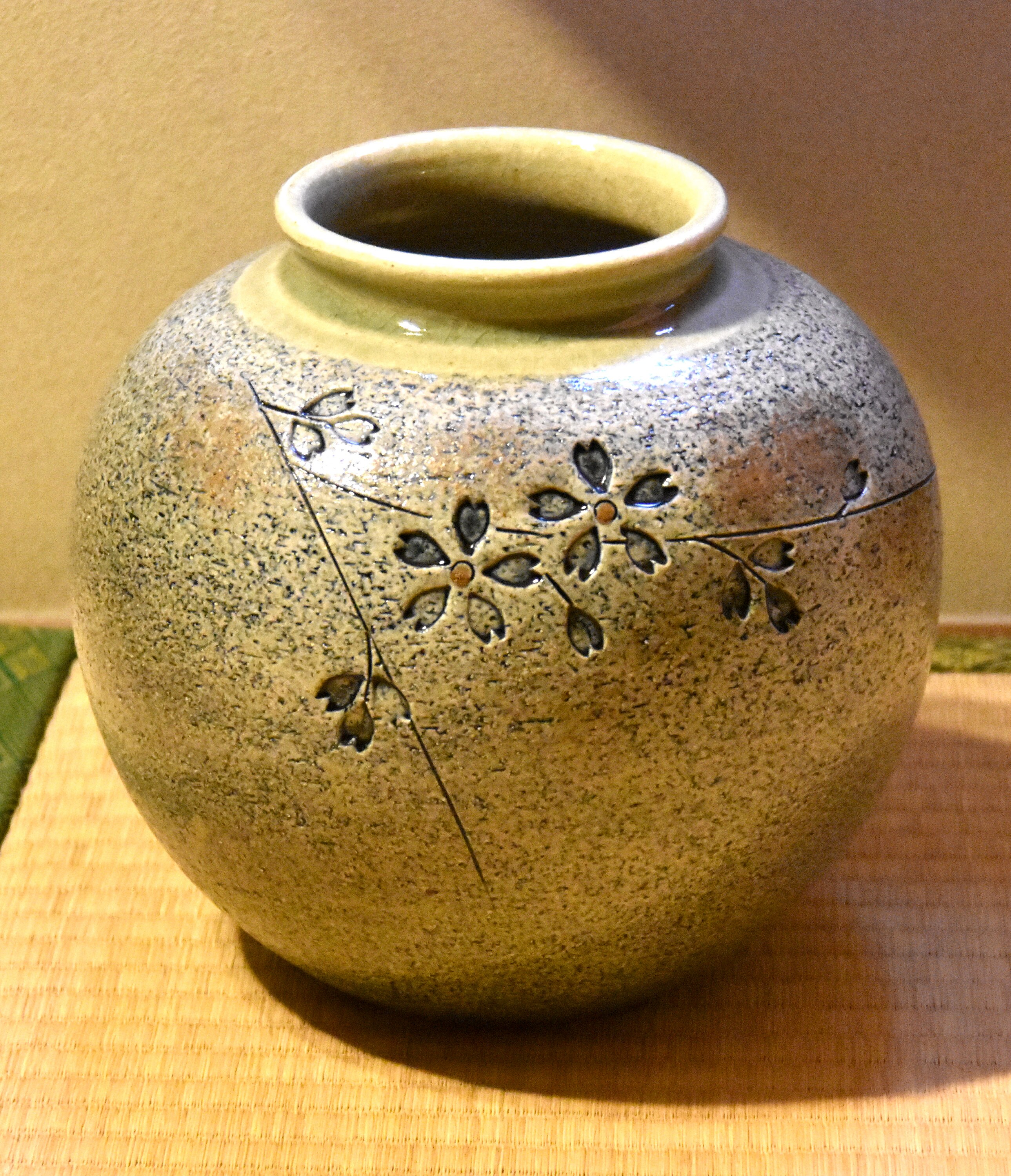 Vase japonais Vintage pot cruche Indigo bleu vert gris or Etsy