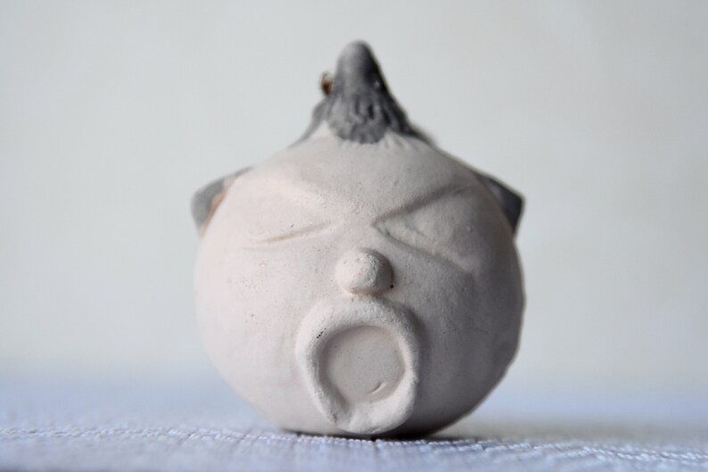 Japanese Dorei Bell Mashiko Yaki Ware Kamakura Statue Figurine Fortune Okimono Home Decor Lucky Charm Folk Art Rustic Mingei Toy Doll Ningyo