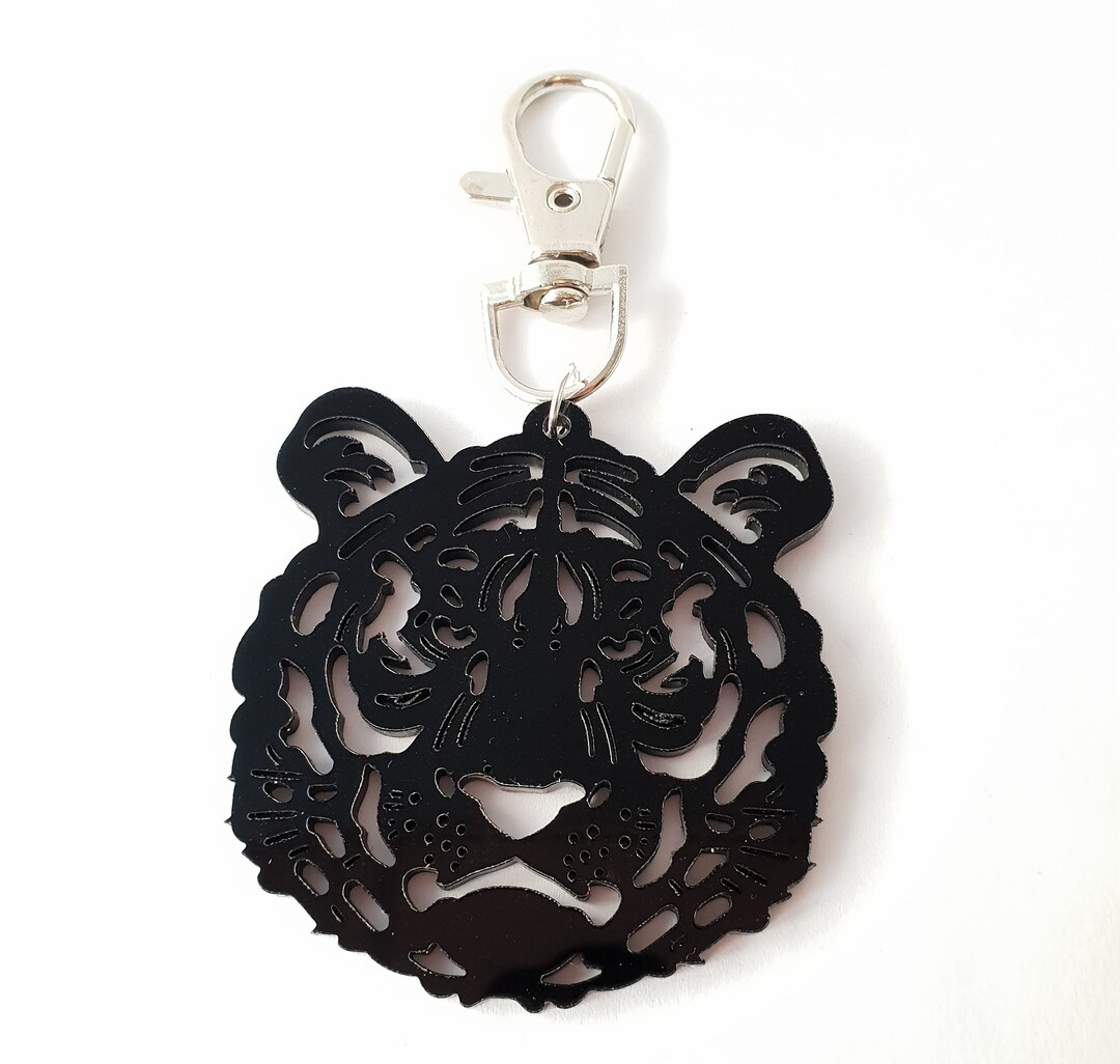 Black Tiger Bag Charm Etsy