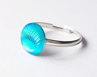 Blue Seashell Ring