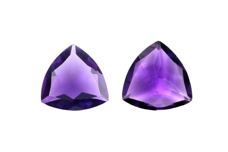 SALE Amethyst Gemstone Trillion Cut 10x10x10mm 18x18x18mm Calibrated Gemstones Birthstones 1 Pcs image 1