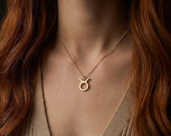 Gold Taurus Pendant Necklace · Taurus Star Sign Necklace · Astrology Pendant · Birthday Gift