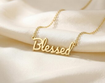 Custom 18k Gold Name Necklace  · Personalized Script Name Pendant  · Elegant Gold Nameplate