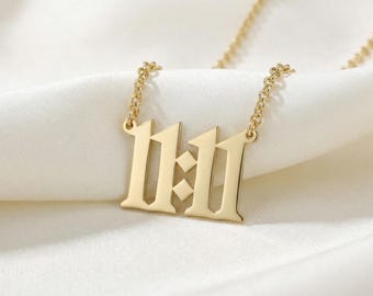 Angel Number Necklace · Spiritual Manifestation Jewelry · Numerology 14k Gold Pendant