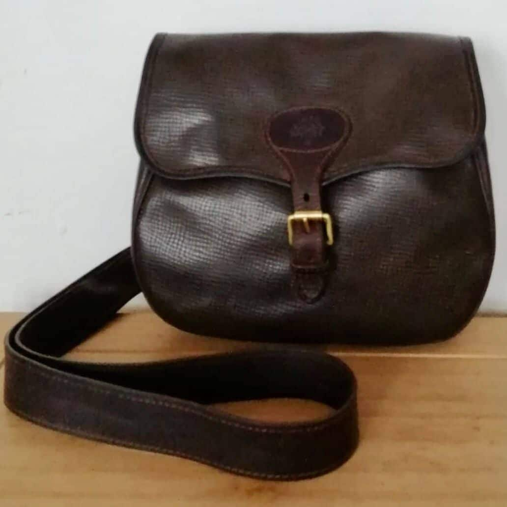 Mulberry Black Leather Scotchgrain Saddle Bag Small Shoulder