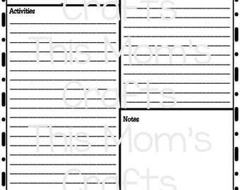 May include: A black and white printable troop meeting agenda with sections for badges/journey, activities, materials, and notes.