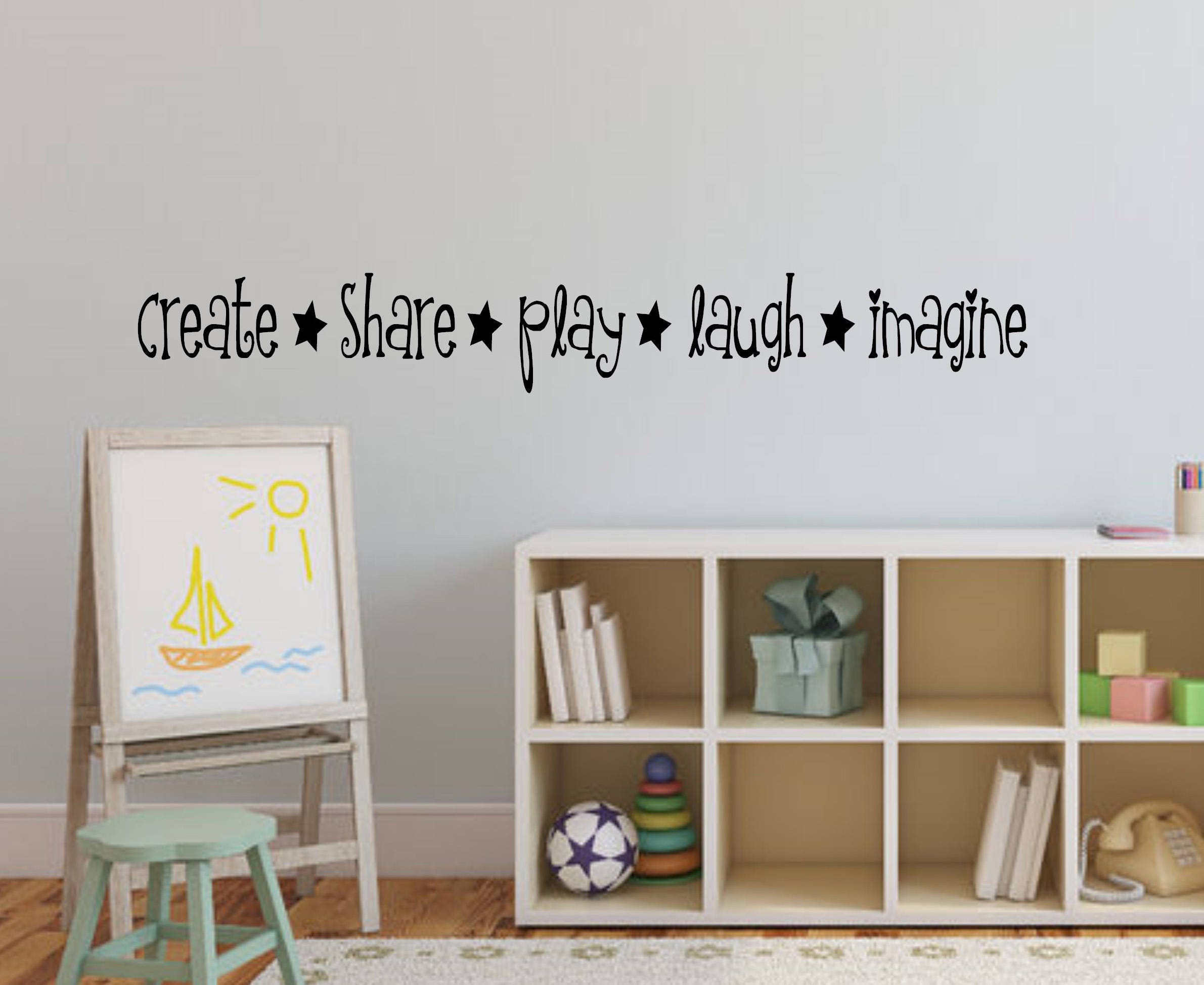 Create Share Play wall decal quote-Daycare Decor-Nursery ...