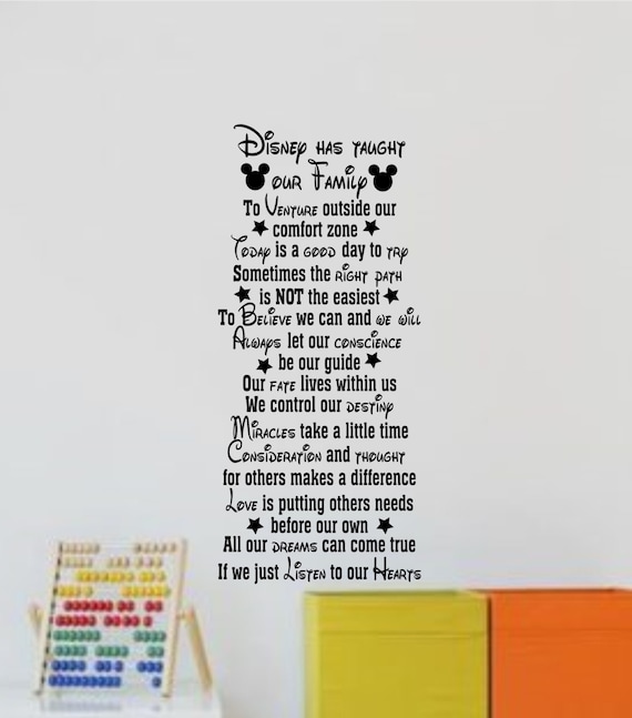 disney has taught-we do disney-wall decal quote-wall decals | etsy
