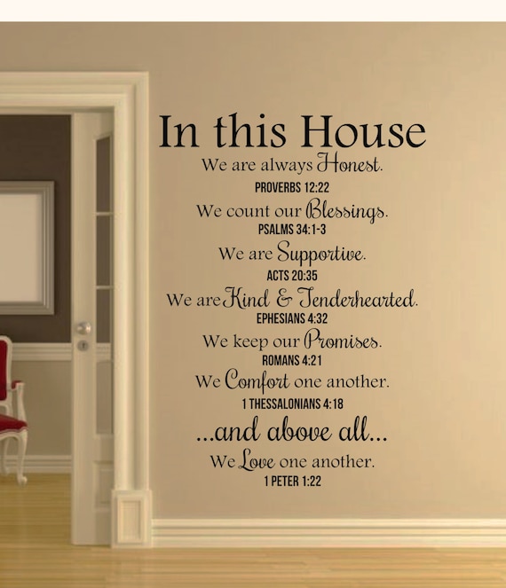 In this House Bible Verses Wall Decal Quote-Christian Wall