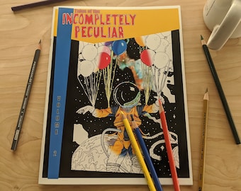 Retro Sci-Fi Coloring Book, Tales of the Incompletely Peculiar Volume 2: It Came From Someplace Weird; adult coloring and creative journal