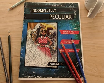 Retro Sci-Fi Coloring Book, Tales of the Incompletely Peculiar Volume 6: The influence of Unknown Stars; adult coloring/creative journal