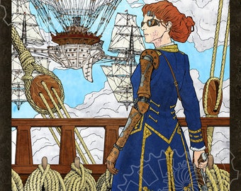 Steampunk Art Print - "Rally of the Skyships