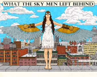 Sci-fi Art Print - "What The Sky Men Left Behind", Fantasy sci-fi image for story inspiration