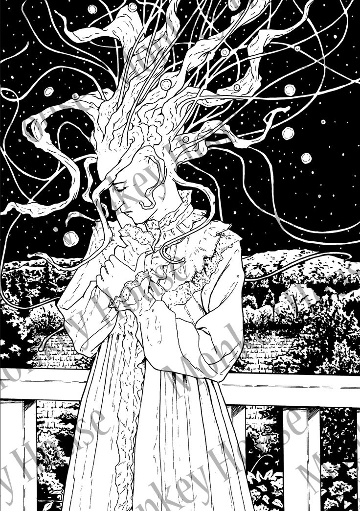 Coloring Page the Ghosts She Carried Etsy