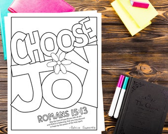 Choose Joy Coloring Page Digital Download - Etsy