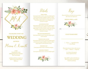 Tri Fold Wedding Programs Kahre Rsd7 Org