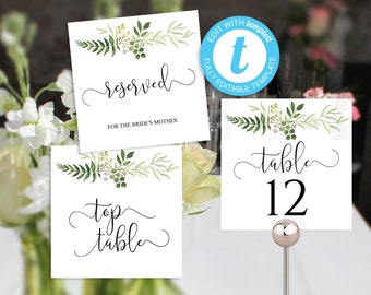 wedding reserved table tag