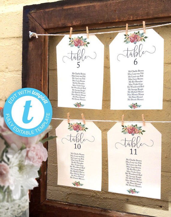 Wedding Reception Seating Chart