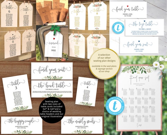 Individual Table Seating Chart