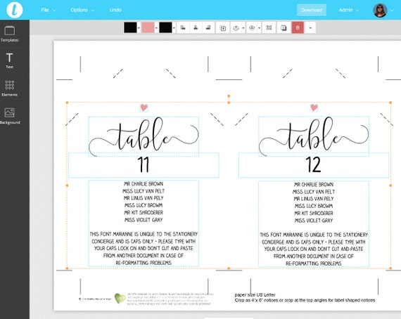 Trop Seating Chart