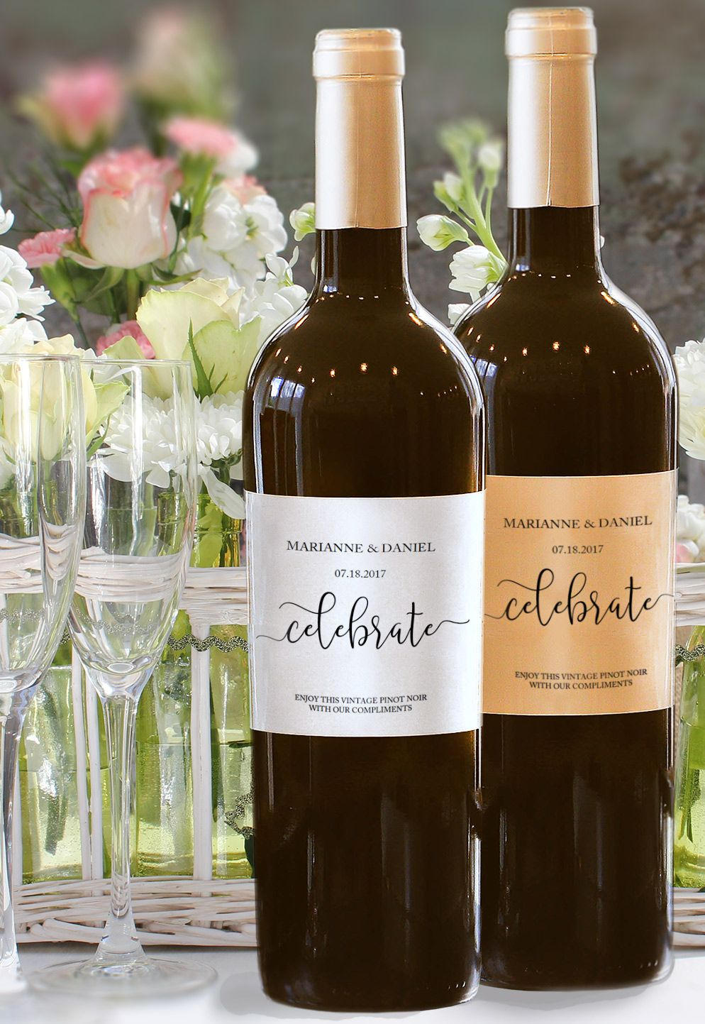 printable wine label celebration bottle template wedding