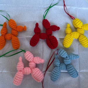 Amigurumi ballon dog ornament, handmade, crochet, Christmas decoration, gift for all