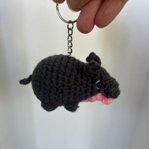 Amigurumi baby hippo keychain, handmade, gift for all, kawaii, bag accessory, hippopotamus