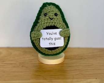 Emotional support avocado office decor, home decor, desk buddy, pick me up, unique, gift for all, desk accessory