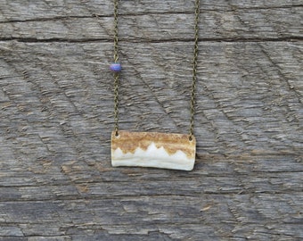 Carved Elk Antler Necklace, Mountain Necklace, Real Antler Necklace