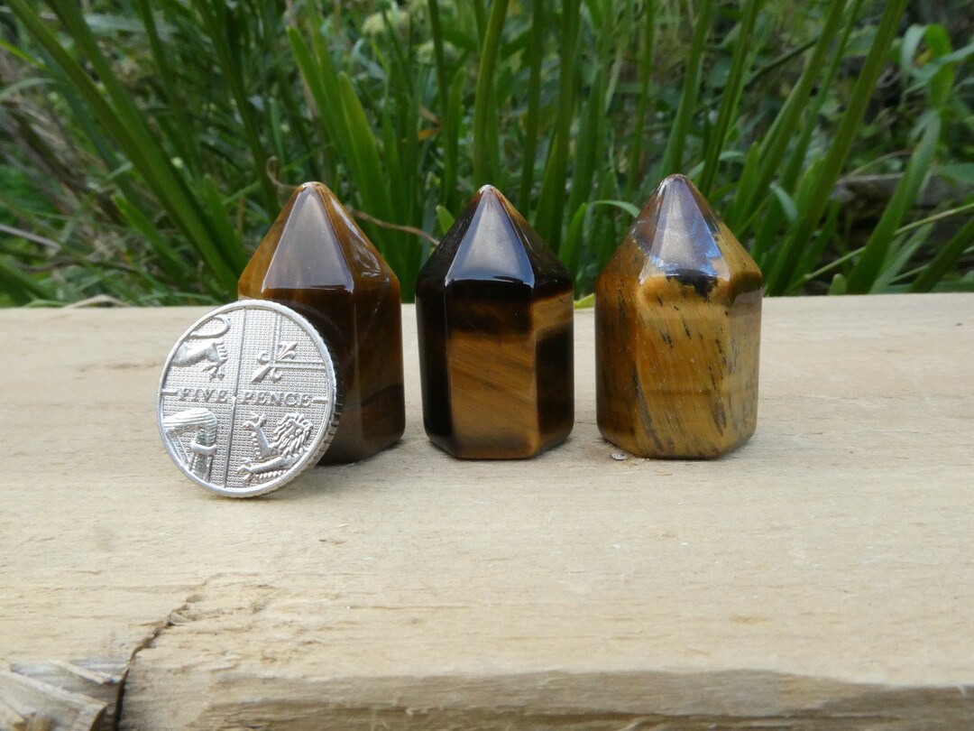 One Tigers Eye Crystal Mini Point Tower Freestanding Flat Base - Etsy