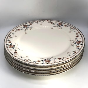 Noritake Adagio 7237 Dinner Plates Set of 4 Discontinued Pattern Victorian Spray with Floral Design