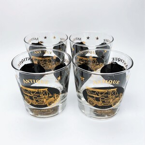 MCM Libbey Low Ball Old Fashion on the Rock Glasses Set of 4 With Train