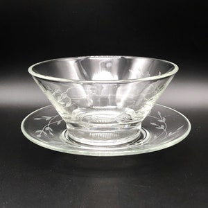 Princess House Heritage Pattern Condiment Set No Spoon Blown Glass