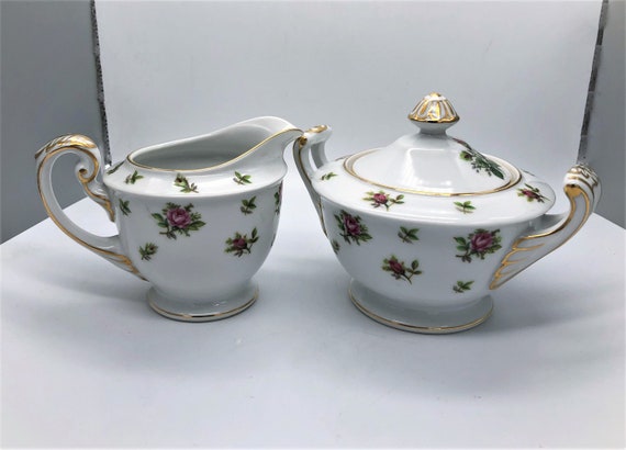 Kyoto China Lancaster Rose Pattern 72 Creamer And Sugar Etsy Kyoto China Lancaster Rose Pattern 72 Creamer And Sugar Etsy