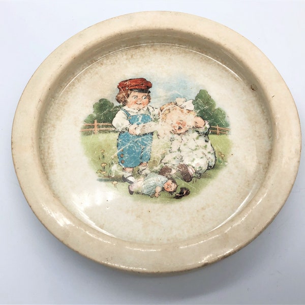 Antique Campbell Soup Baby Plate Buffalo Pottery Dolly Dingle Grace Drayton Illustrations
