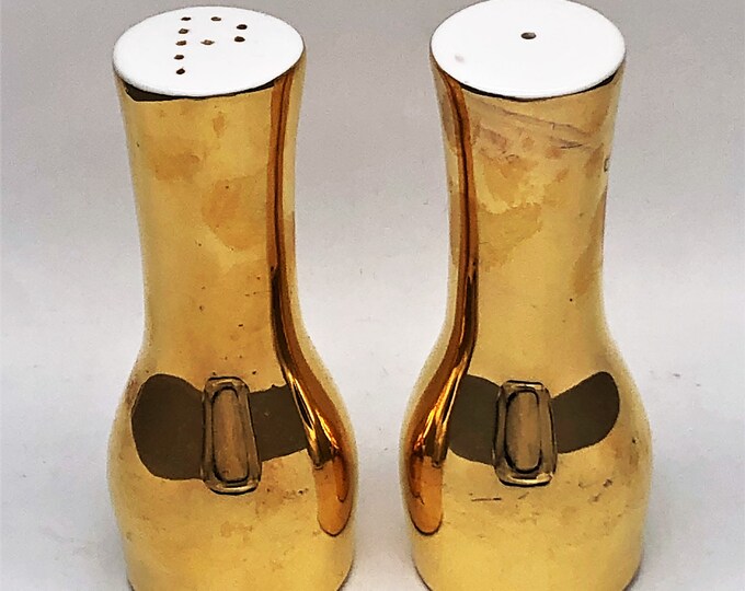 Royal Worcester Gold Lustre Salt and Pepper Shakers Etsy