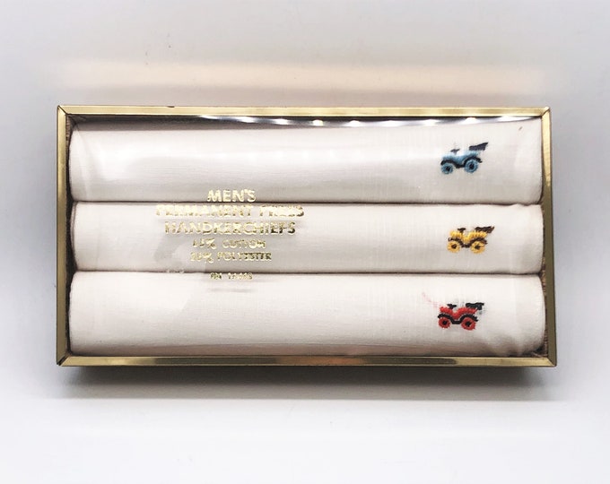 Vintage Men's Permanent Press Handkerchiefs Set of 3 Etsy