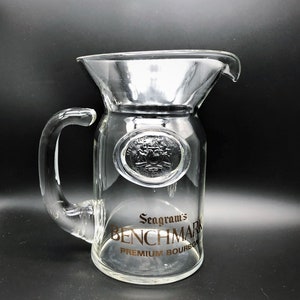 Seagram&#39;s Benchmark Premium Bourbon Wide Mouth Glass Pitcher Promotional Advertising Items