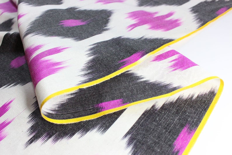 Ikat Pillow Pink White Ikat Ikat Upholstery Fabric Gray ikat Silk Ikat Fabric Hand Woven Fabric Ikat Fabric By The Yard Silk Fabric