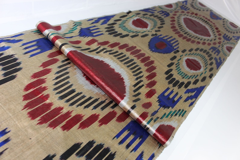 Silk Fabric,Hand Woven Fabric,FB 834. Ikat Upholstery Fabric,Ikat Ikat Fabric By The Yard Silk Ikat Fabric
