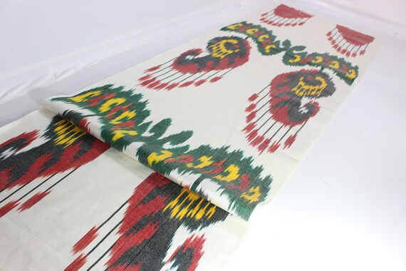 Ikat Fabric Hand Woven Fabric Silk Ikat Ikat Fabric by the yard Uzbek Fabric