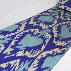Blue Pomegranate, Silk Ikat Fabric, Ikat Fabric By The Yard, Ikat Upholstery Fabric, Ikat, Silk Fabric, Hand Woven Fabric, FB49S