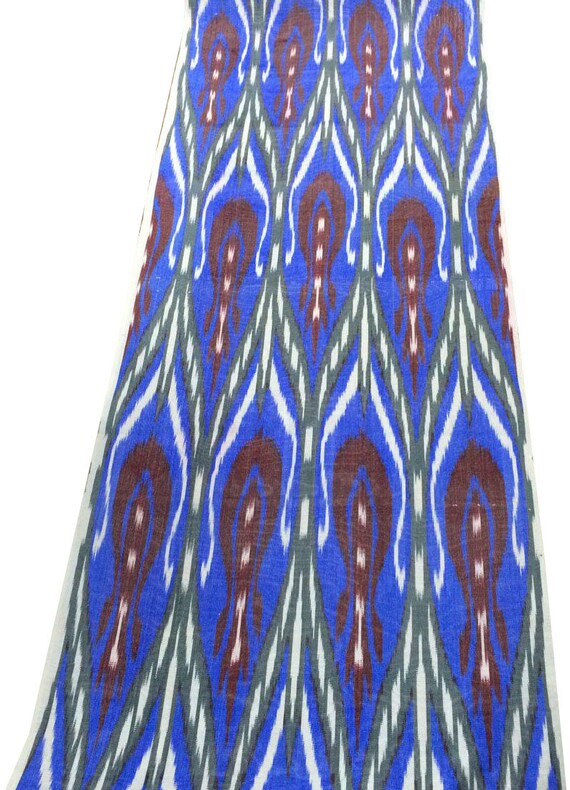 Uzbek Fabric Ikat Fabric Hand Woven Fabric Ikat Fabric by the yard FB 430