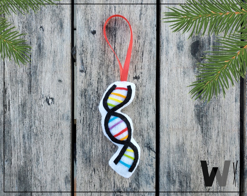 Science Ornaments Felt Christmas Ornament DNA and Spaceship Ornaments