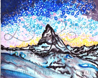 Matterhorn - illustration - giclee print