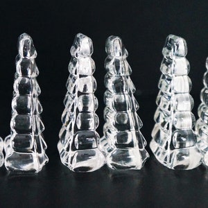 Seis portacubiertos/apoyacuchillos franceses de cristal tallado, raros y originales, Francia, alrededor de la década de 1930