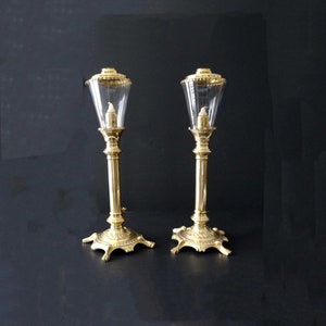 Par de candelabros antiguos franceses de 40,6 cm, siglo XIX