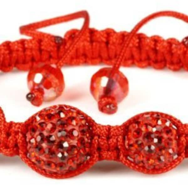 Red shamballa bracelet, White shamballa bracelet, pink shamballa bracelet,  Shamballa disco bead ball bracelet-  St052 / ST053/ st054