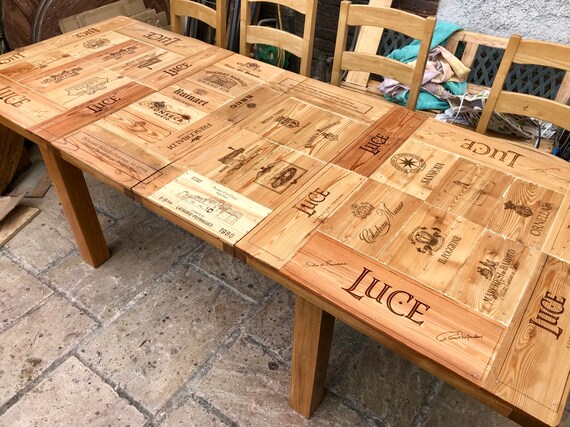 wine crate dining table