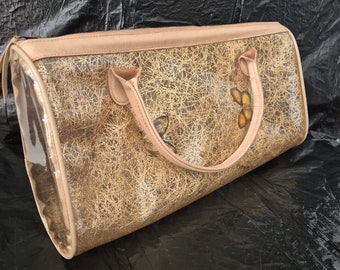 1950s Vintage Lucite Plastic Gold Large Handbag, Vintage Bag, Vintage Gift, Herbert Caspari